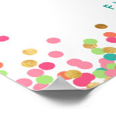 ミントティール(緑がかった色)金ゴールド1歳の誕生日パーティーウェルカム ポスター (角)