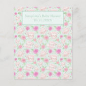 ミントテディベア茶パーティー赤ちゃんシャワービンゴゲーム (裏面)