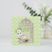 ミントデイジーブライダルシャワーティーパーティの招待状 招待状 (スタンド正面)