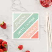 ミントトコーラルブライダルシャワーナプキンス スタンダードカクテルナプキン (インサイチュ)