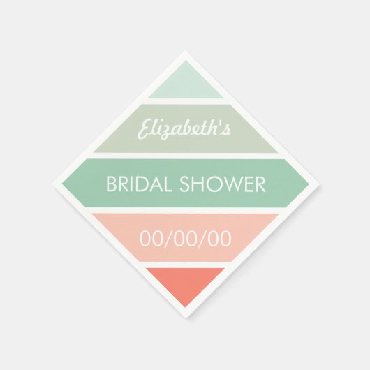 ミントトコーラルブライダルシャワーナプキンス スタンダードカクテルナプキン (角)