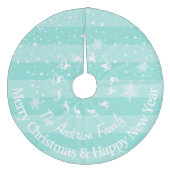 ミントトナディアフォレストクリスマスパーソナライズされた フリース ツリースカート (正面)