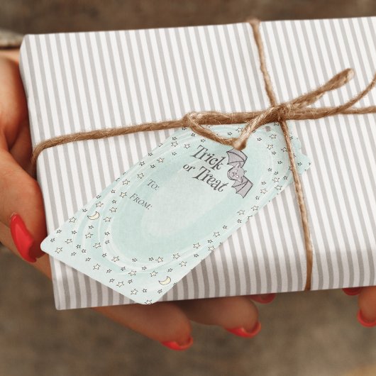 ミントトリックまたはベビーハロウィーンからの治療 ギフトタグ