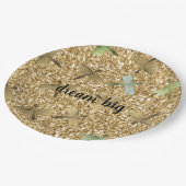 ミントドラゴンフライ金ゴールドグラムグリッタードリーム ペーパープレート (アングル)