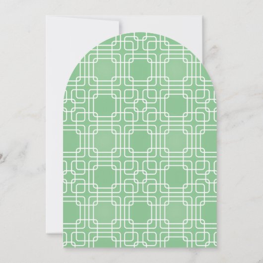 ミントドリフトウッドモダンパターンタイポグラフィ結婚ズ 招待状 (裏面)