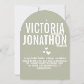 ミントドリフトウッドモダンパターンタイポグラフィ結婚ズ 招待状 (正面)