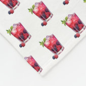 ミントドリンク付き水色ベリーカクテル フリースブランケット (角)