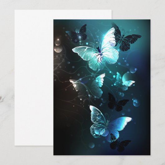 ミントナイトの蝶 招待状 (正面/裏面)
