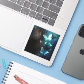 ミントナイトチョウ シール (ノートパソコンとiPhone)