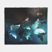 ミントナイトチョウ フリースブランケット (正面(横))