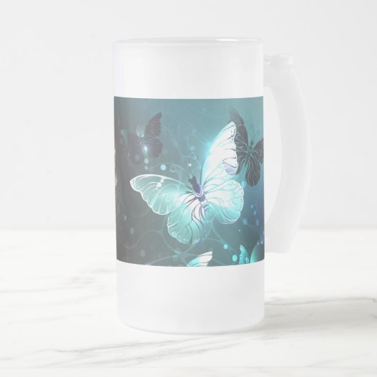 ミントナイトチョウ フロストグラスビールジョッキ (正面右)