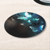 ミントナイトチョウ ラウンドペーパーコースター (アングル)