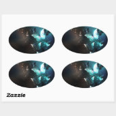 ミントナイトチョウ 楕円形シール (シート)