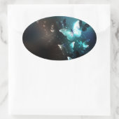 ミントナイトチョウ 楕円形シール (バッグ)