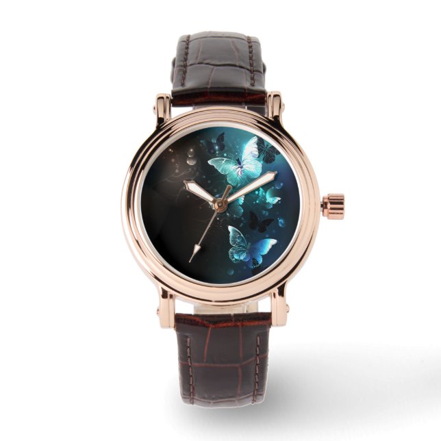 ミントナイトチョウ 腕時計 (正面)