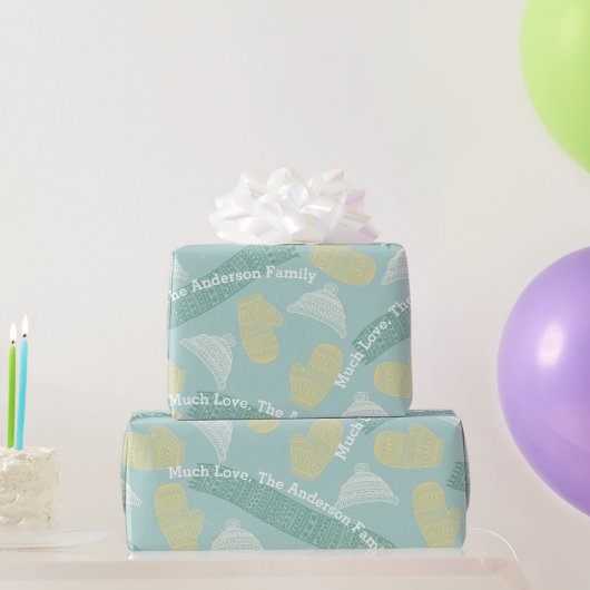 ミントニットパーソナライズされたハットアステカミッテススカーフ ラッピングペーパー (パーティーギフト)