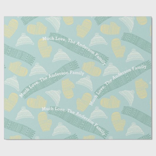 ミントニットパーソナライズされたハットアステカミッテススカーフ ラッピングペーパー (フラット)