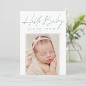 ミントハローベビー2フォト誕生 案内状 (スタンド正面)