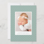 ミントハローベビー2フォト誕生 案内状 (裏面)