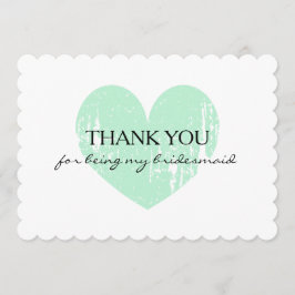 ミントハートのウェディングプランナーカード あなたがブライズメイドでいてくれてありがとう サンキューカード