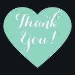 ミントハートシェイプ感謝してい結婚式の引き出物you stickers ハートシール<br><div class="desc">ミントハートシェイプ感謝してい結婚式の引き出物あなたのシール。ミントグリーンと白またはカスタム背景色。スクリプトエレガントタイポグラフィ。ロマンチックな封筒用シール/シーラーとして、またはゲストの結婚式の引き出物ラベルとして感謝してい使用する。かわいい愛のシンボルとスタイリッシュ文字。ベビーシャワー、婚約パーティ、記念日など他の大事な行事にも便利。</div>