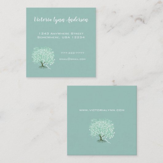 ミントハートツリー名刺 スクエア名刺 (正面/裏面)
