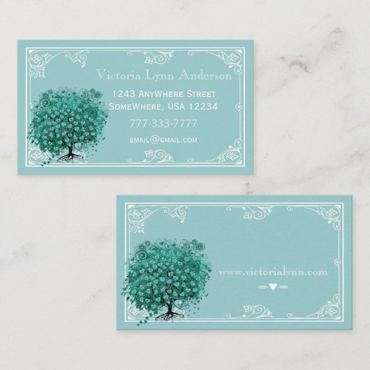 ミントハートツリー名刺 名刺 (正面/裏面)