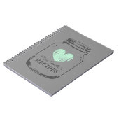 ミントハートヴィンテージメーソン瓶ガラスレシピノート ノートブック (左側)