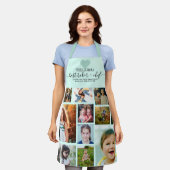 ミントハート最高のベーカーシェフおばあちゃんフォトコラージュ エプロン (着用した状態)