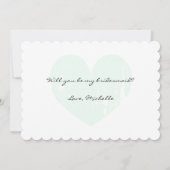 ミントハート私の花嫁の依頼カードになる 招待状 (裏面)