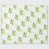 ミントハーブウォーターカラーグリーンガーデンプラントキッチン ラッピングペーパー (フラット)