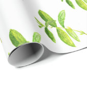 ミントハーブウォーターカラーグリーンガーデンプラントキッチン ラッピングペーパー (ロールコーナー)