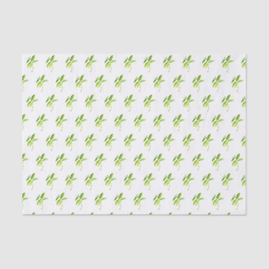 ミントハーブウォーター色の緑のママのパター素朴ン 薄葉紙 (正面)