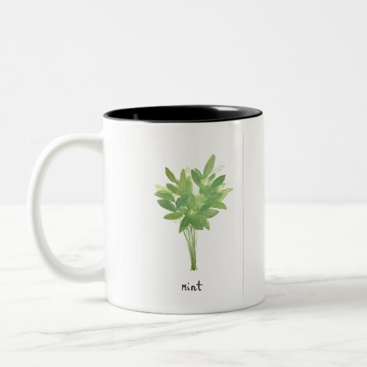 ミントハーブ植物園ヴィンテージ水色 ツートーンマグカップ (左)