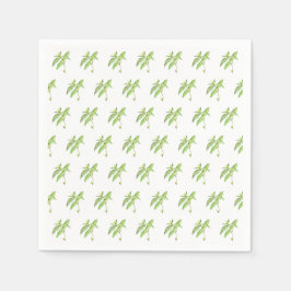 ミントハーブ植物植物グリーンガーデンの水色 スタンダードカクテルナプキン