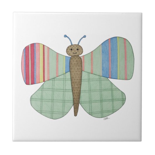 ミントバタフライタイル タイル (正面)