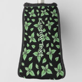 ミントバタフライパターン ゴルフヘッドカバー (回転90)