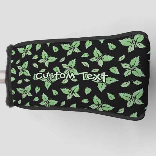 ミントバタフライパターン ゴルフヘッドカバー (正面)