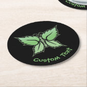 ミントバタフライ ラウンドペーパーコースター (アングル)