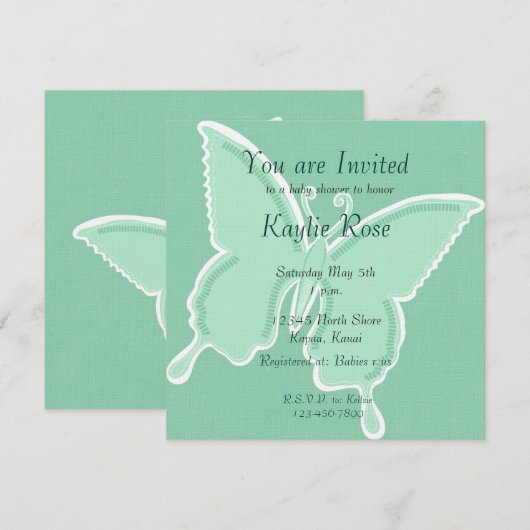 ミントバタフライ 招待状 (正面/裏面)