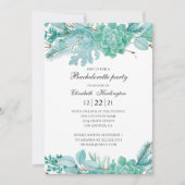 ミントバチェロレッテ。水彩多肉類 招待状 (正面)