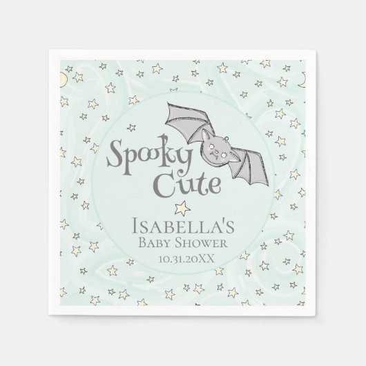 ミントバティ、スター&モーンズカワイイ不気味ー スタンダードカクテルナプキン (正面)