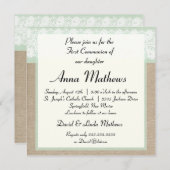 ミントバフォーマルーラップファーストコミュニオン招待状 招待状 (正面/裏面)