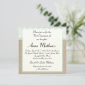 ミントバフォーマルーラップファーストコミュニオン招待状 招待状 (スタンド正面)