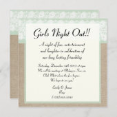 ミントバフォーマルーラップレースガールズナイトアウト招待状 招待状 (正面/裏面)