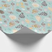 ミントパターン（の模様が）あるのカワイシーシェル ラッピングペーパー (角)