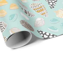 ミントパターン（の模様が）あるのカワイシーシェル ラッピングペーパー