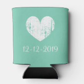 ミントパーソナライズされたグエレガントリー結婚ン缶冷却器 缶クーラー (裏面)