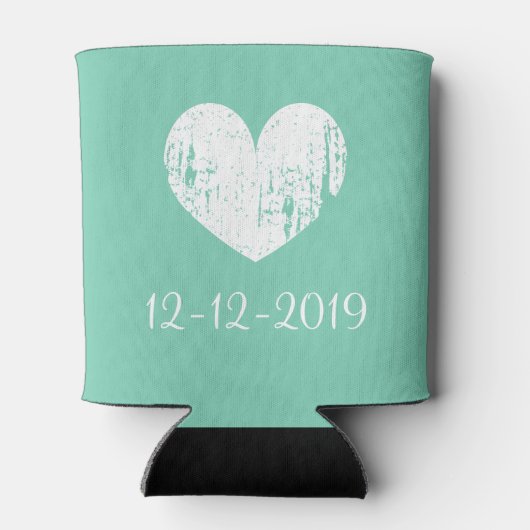 ミントパーソナライズされたグエレガントリー結婚ン缶冷却器 缶クーラー (裏面)