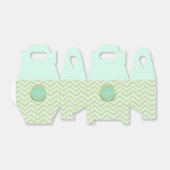 ミントパーソナライズされたグリーンゴールド箔シェブロンパターン フェイバーボックス (折り畳みなし)